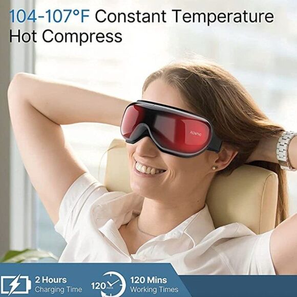 NWT RENPHO Eye Massager with Heat Bluetooth Music, color: black - Picture 2 of 15